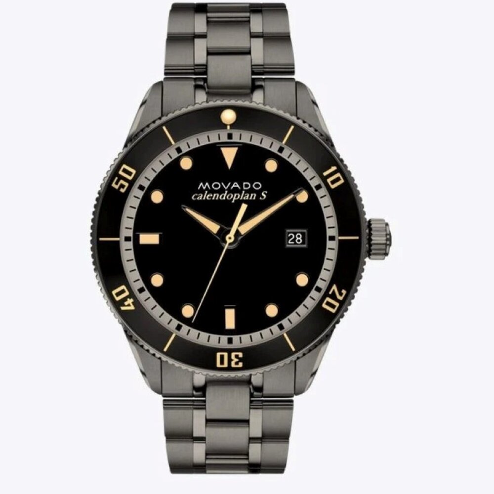 Movado Heritage series Men's Watch Black Dial with Black Bracelet 3650095